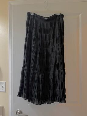 Max Studio Black Tiered Maxi Skirt